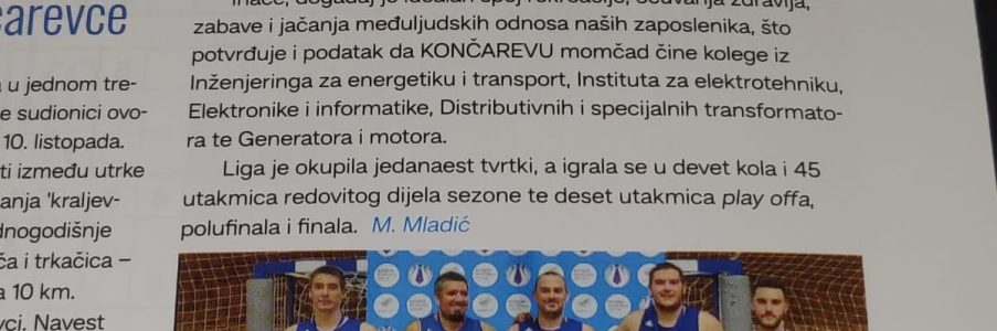 Iz medija: Ekipa Končar osvojila srebro!